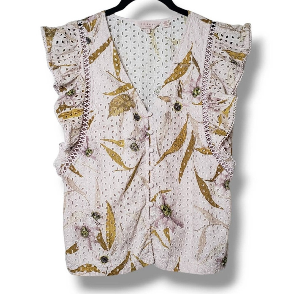 Ted Baker Adaale Cabana Ruffled‎ Button
Front Top Size 3 (medium 8)